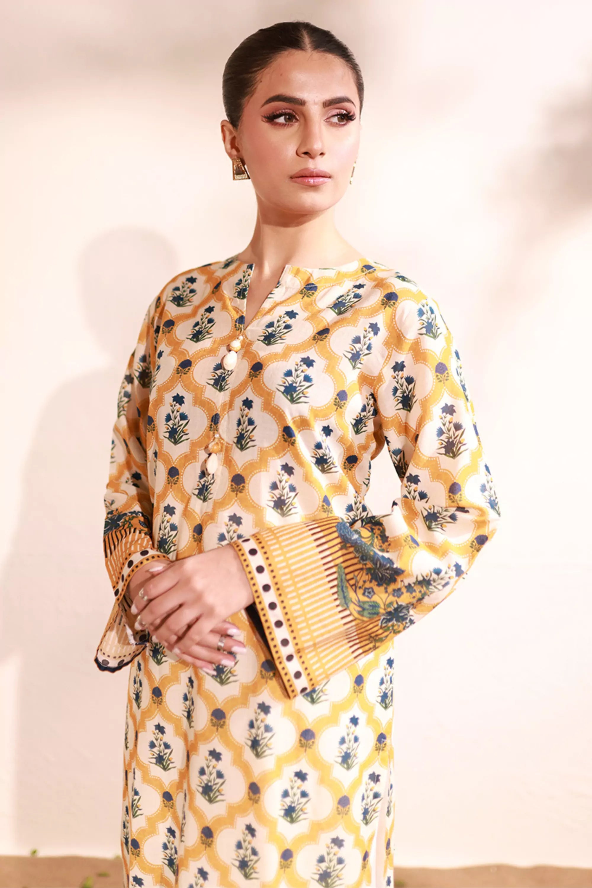 Bumblebee Lawn Printed Kurti - 1PC