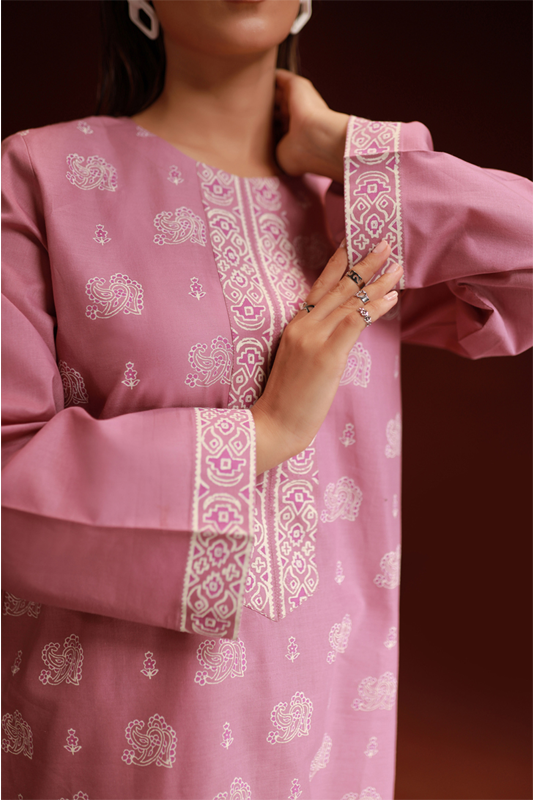 Lavender Lawn Printed Kurti - 1 PC