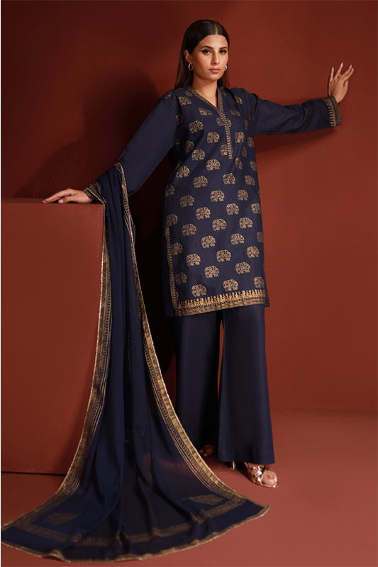 Indigo Lawn Printed Shirt and Dupatta - 2PC