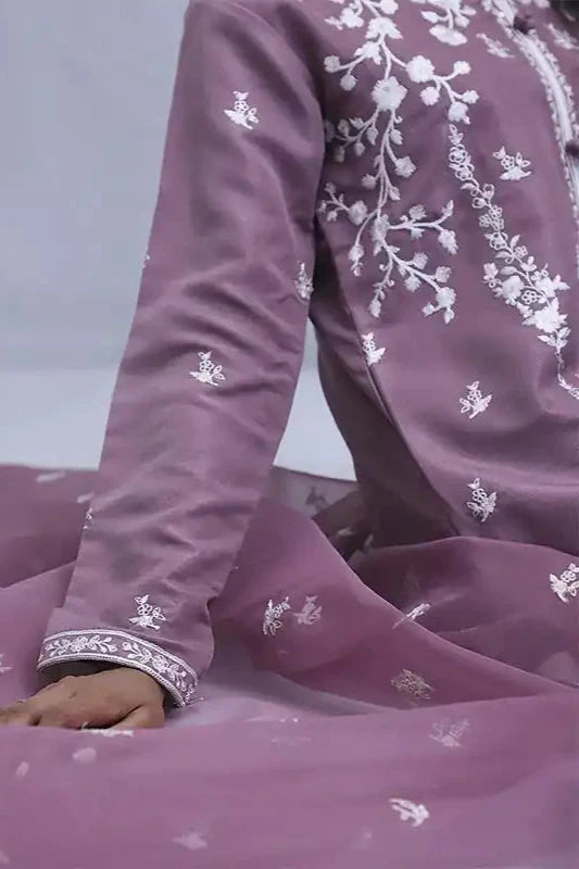 Lavender Raw Silk Suit - 3PC