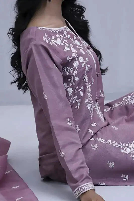 Lavender Raw Silk Suit - 3PC